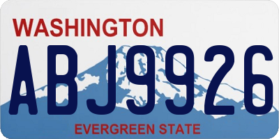 WA license plate ABJ9926