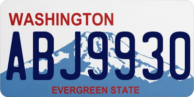 WA license plate ABJ9930