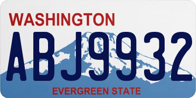 WA license plate ABJ9932