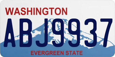 WA license plate ABJ9937