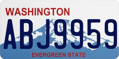 WA license plate ABJ9959