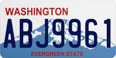 WA license plate ABJ9961