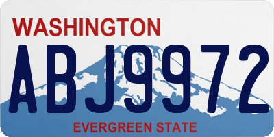 WA license plate ABJ9972