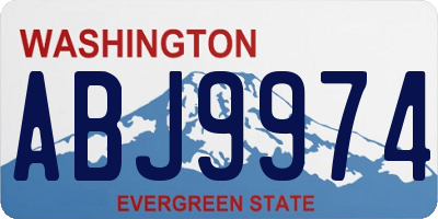 WA license plate ABJ9974