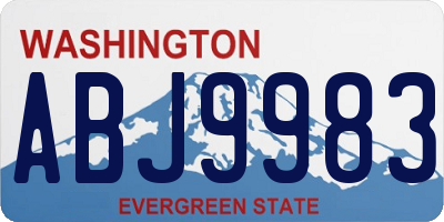 WA license plate ABJ9983