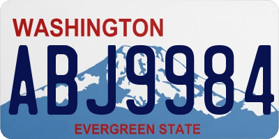 WA license plate ABJ9984