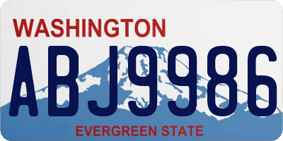 WA license plate ABJ9986