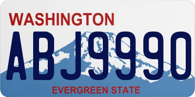 WA license plate ABJ9990