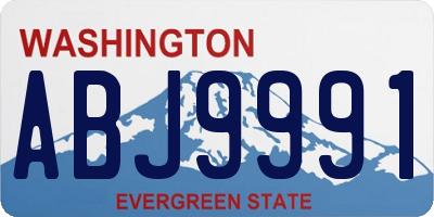 WA license plate ABJ9991