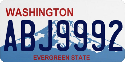 WA license plate ABJ9992