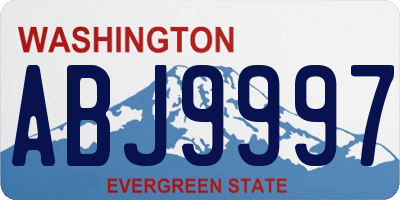 WA license plate ABJ9997