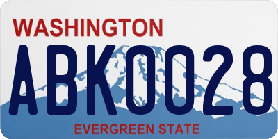 WA license plate ABK0028