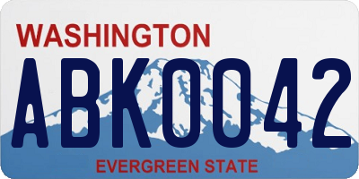 WA license plate ABK0042