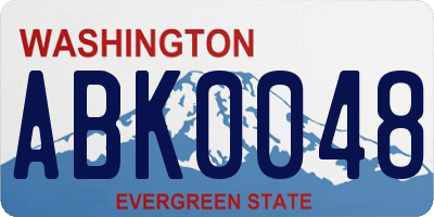 WA license plate ABK0048