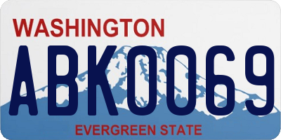WA license plate ABK0069