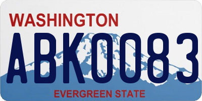 WA license plate ABK0083