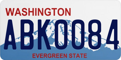 WA license plate ABK0084