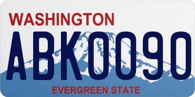WA license plate ABK0090