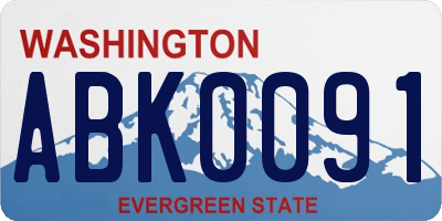 WA license plate ABK0091