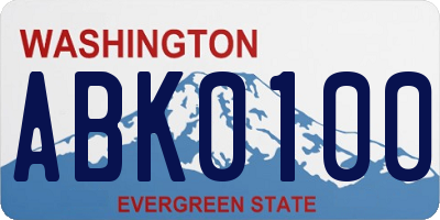 WA license plate ABK0100