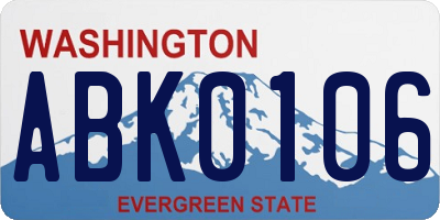 WA license plate ABK0106