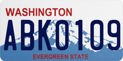 WA license plate ABK0109
