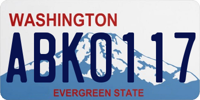 WA license plate ABK0117