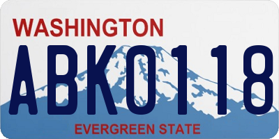 WA license plate ABK0118