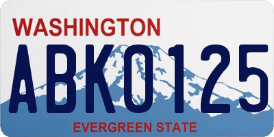 WA license plate ABK0125