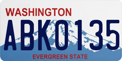 WA license plate ABK0135