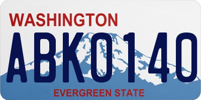 WA license plate ABK0140