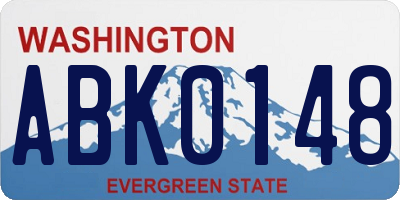 WA license plate ABK0148