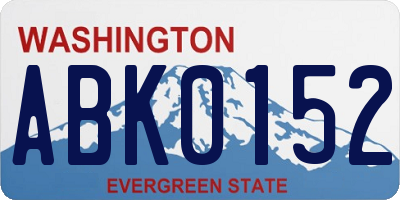 WA license plate ABK0152