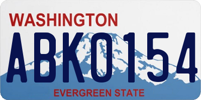 WA license plate ABK0154