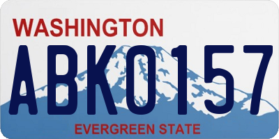WA license plate ABK0157