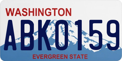 WA license plate ABK0159