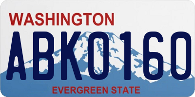 WA license plate ABK0160