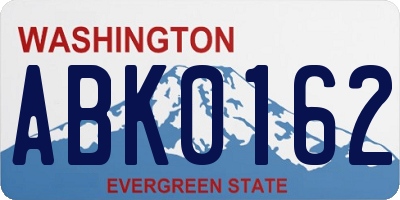 WA license plate ABK0162