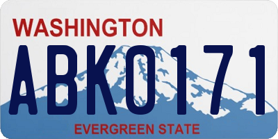 WA license plate ABK0171