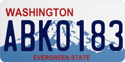 WA license plate ABK0183