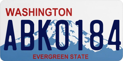 WA license plate ABK0184