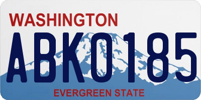 WA license plate ABK0185