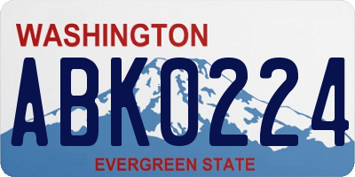 WA license plate ABK0224
