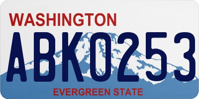 WA license plate ABK0253