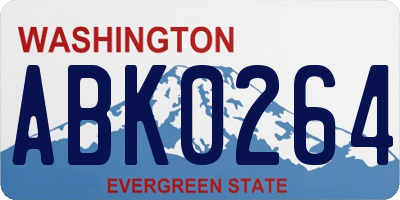 WA license plate ABK0264