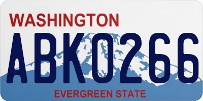 WA license plate ABK0266