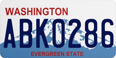 WA license plate ABK0286