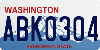 WA license plate ABK0304