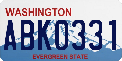 WA license plate ABK0331