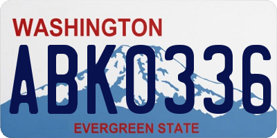 WA license plate ABK0336